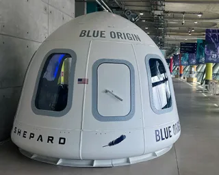 Blue Origin New Shephard Crew Capsule located in The Street