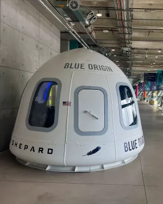 Blue Origin New Shephard Crew Capsule located in The Street