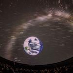 Earth and the Milky Way on the dome of the planetarium 
