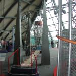 A suspension bridge spans the floor.