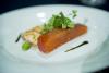 Salmon fillet with green garnish