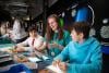 School pupils and a science communicator