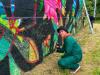 Johanne and Barry standing at the completed mural