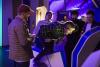  A group of men try a cycling exhibit in BodyWorks. Photo: Eoin Carey